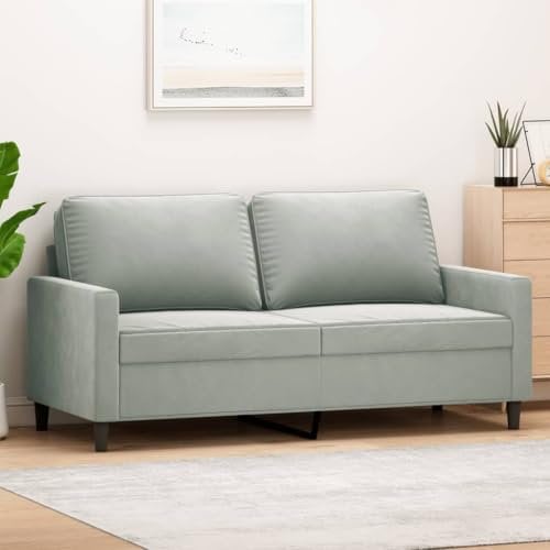 Hommdiy 2-Sitzer-Sofa Hellgrau 140 cm Samt