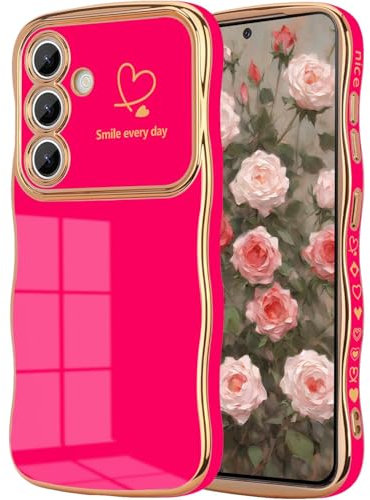 Keteen Coque de protection pour Samsung Galaxy A56 5G - Motif fille - Jolies vagues - En silicone flexible - Protection de l'appareil photo - Anti-rayures et anti-chocs - Rose