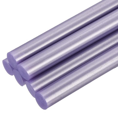 QUARKZMAN Barras de Pegamento Caliente, 11x100mm, 6Pcs Mini Palos de Pegamento Termofusible, Ideal para Bricolaje, Manualidades, Morado Metálico