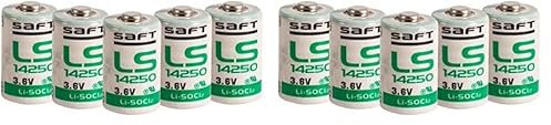 Saft 5er-Pack LS14250 3,6 V 1/2 AA, Weiß (Packung mit 2)
