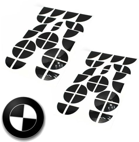 Emblem Aufkleber Passend Für bmw, 2 Emblem Ecken Aufkleber Set Für Alle Embleme, Wetterfester UV Beständiger Aufkleber Für Alle Embleme am Auto