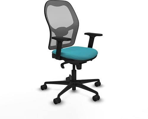 Piqueras y Crespo Ergonomischer Bürostuhl, atmungsaktiv, für 8 Stunden Nutzung, 120 kg, feste Rückenlehne, 2D-Arme, 1D-Lendenwirbelstütze, Synchronmechanik in 5 Positionen