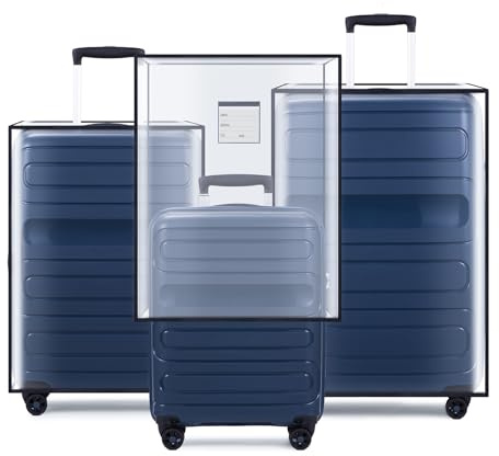 3 Pieces Thicken Clear Luggage Cover Protector with Tag Pocket, 20 24 28 PVC Luggage Covers for Suitcase Waterproof Dustproof Anti-scratch Travel Suitcase Covers Case for Wheeled Luggage
