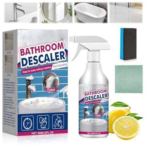 Vibbang Bathroom Descaler Foam Cleaner Spray, Stubborn Stains Cleaner, Limescale Remover Foam Spray, All-Purpose Bubble Cleaners, Deep Cleaning Spray for Shower Heads, Sink, Toilet, Baths & Screens