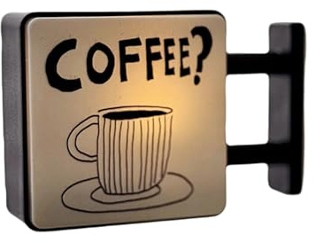 Coffee Neon Sign, Retro Cafe Sign, Magnetic Miniature Scene Fridge Magnet, For Restaurant, Bar, Kitchen, Coffeehouse Entrance (E)