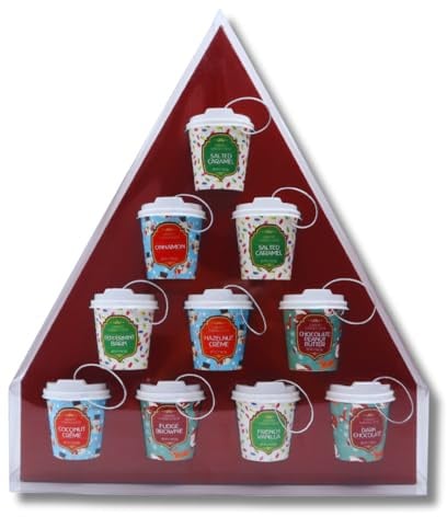Hot Chocolate Christmas Tree Decorations |10 Pack Hot Chocolate Gift Set | Xmas Tree Decorations | Xmas Gifts for Women Men Kids | Novelty Xmas Presents for Women Home | Christmas Tree Ornaments