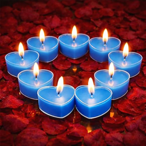 Herz Kerzen, 9 Stück Teelichter Herzförmige Kerzen, für Weihnachtsfeiern | Hochzeiten, Neujahr, Valentinstag, Geburtstag, Vorschlag, Party