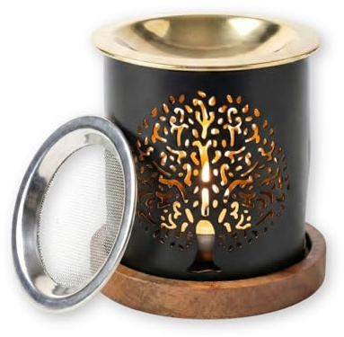 SonKo® Weihrauchbrenner Räucherstövchen mit Sieb zum Räuchern und Meditation - spirituelle Geschenke zum Räuchern von weißer Salbei, Weihrauch, Boswellia