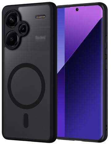 Pnakqil Magnetisch für Xiaomi Redmi Note 13 Pro Plus 5G/Note 13 Pro+ 5G Hülle für Magsafe,Matt Transluzente Handyhülle für Redmi Note 13 Pro Plus,PC Härte Kratzfest Matte Dünn Magnetische Case,Schwarz