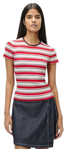 LeGer Danielle T-Shirt - Kurzarm Tshirt Damen mit Streifen - körpernahe Passform - Oberteil aus Viskose - Mode für Damen - by Lena Gercke - Gr. 34-45