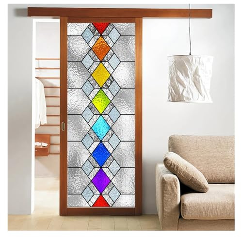 Fensterfolie Vintage Kirche Privatsphäre statische Aufkleber Glas Klebstoff Anti Hitze beständig Home Tür Aufkleber(Color 2,60x120cm)