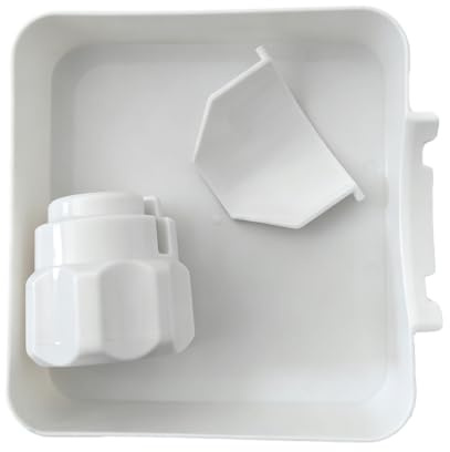 BOFYTR Washing Machine Drain Tray, White, 3-Piece Set | PE Material, Washing Machine Drain Pan, Washing Machine Draining Tray, Water Tray, Washing Machine Tray for Draining Filter