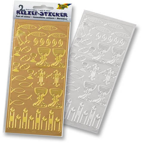 Folia Relief-Sticker Kommunion - Konfirmation, 2 Blatt [Spielzeug]