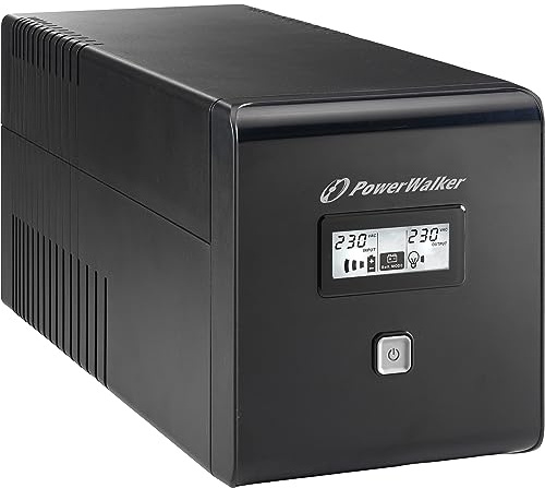 Aiptek PowerWalker VI 1000 LCD 1000VA - 600W Line Interactive UPS System with LCD Display