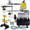 Airbrush Set Universal II Complete Set with Airbrush Compressor 3 highQuality Guns, Holder, Compressor 3L Tank