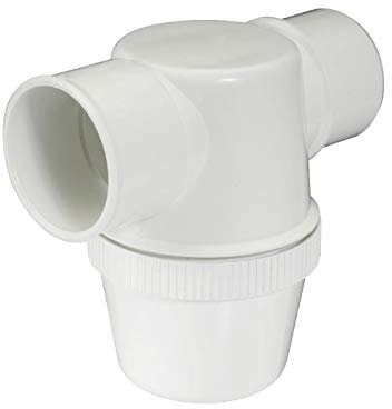 - Vidage lavabo, vasque et bidet - Siphon de parcours blanc PVC-C à coller - entrée horizontale Ø32