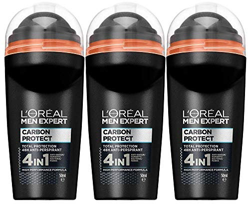 L'Oreal Men Expert Carbon Protect Deo Roll-On 50 ml, 3er Pack