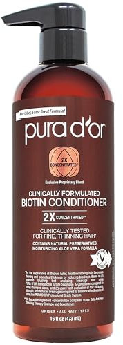 PURA D'OR Ultra-Feuchtigkeitskonditionierer in professioneller Qualität (473 ml) 2X konzentrierte Aktivitäten für maximale Ergebnisse, klinisch getestet, hergestellt mit Arganöl, für Männer und Frauen