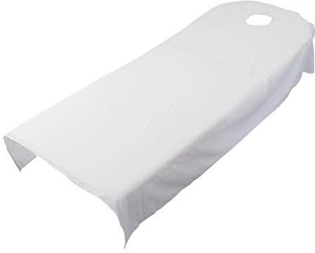 Drap-housse éponge UXELY pour table de massage. Pour massage de beauté, spa - Avec trou, White 120cmx190cm