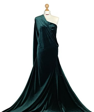 Fabriques PV01 Tissu en velours stretch 4 directions Vert bouteille 1 m