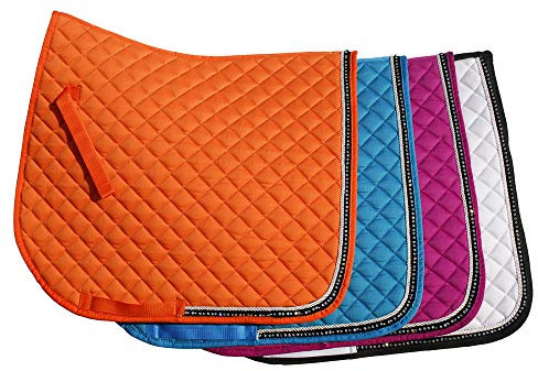 Rhinegold 0 Elite Diamante Trim Saddle Cloth-Full-Raspberry Schabracke, Himbeere, Volle Größe