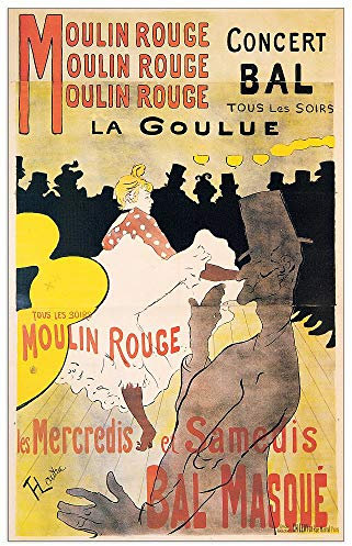 Artopweb TW20444 Lautrec - Moulin Rouge La Goulue Dekorative Paneele, Holzwerkstoff, Multifarbiert, 18x29 Cm