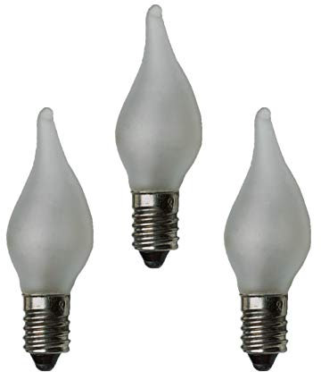 hellum Ersatz-Kerzen für Schwibbogen, 3 Stück 12V 3W Riffelkerze für Weihnachtsbaum Kerzen Lichterketten innen mit 20 Brennstellen, Birnen für Lichterbogen E10/ 12V/ 3W/ 22 Lumen 921533