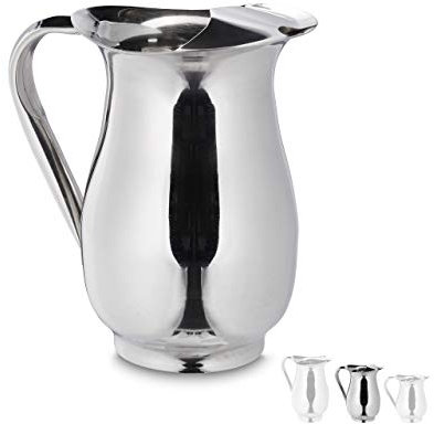Relaxdays, Argento Caraffa in Acciaio Inox, 1,5L, Lavabile in Lavastoviglie, Brocca da Portata per Latte & Caffè, Teiera