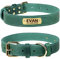 TagME Hundehalsband Personalisiert aus Leder mit Eingraviertem Hundename und Telefonnummer, Hundehalsband aus Echtem Leder für Große Hunde