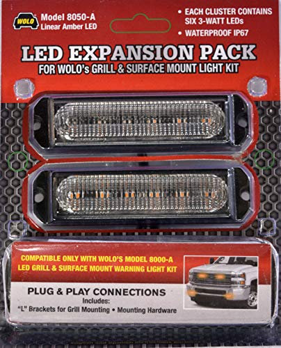 Wolo 8050-A Bernsteinfarbenes LED-Erweiterungsset, 8000er-Serie, Grill und Aufputz-Kits