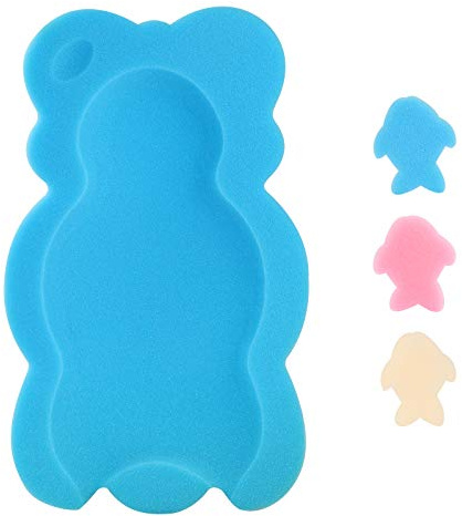 KECUCO Baby Bath Cushion Infant Sponge Mat, Toddler & Newborn Bath Pad - Blue