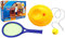BLUE SKY- Bluesky – Socle Balle en Mousse Avec Elastique et Raquette – Jaune – 047255 – 39 Cm – Jeu de Plein Air Dès 5 ANS Conjunto de Entrenamiento de Tenis, Color Amarillo (MGM