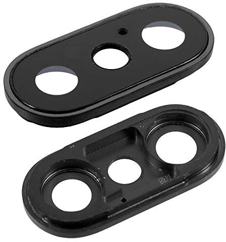 jbTec Kameraglas Ersatz mit Rahmen kompatibel mit Apple iPhone X / 10 - Kamera Glas Camera Linse Glass, Farbe:Schwarz