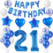 Luftballons 21. Geburtstags deko Mann blau set, Geburtstagsdeko 21 jahre Geburtstag Dekoration Mann blau,Folien ballons 21 Geburtstag deko banner,girlande deko 21. geburtstag Mann deko