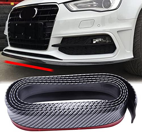 JMTBNO Universal Frontspoiler Lippe, 2.5 M Gummi Tuning Stoßfänger Aufkleber Front Stoßstangenschutz Protector Lip Splitter Spoiler Kohlefaser für Auto LKW SUV