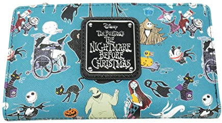 Loungefly Disney Wdwa1367 - Portafogli bi-fold con stampa a tema The Nightmare Before Christmas, Verde, Medium, Portafoglio con cerniera