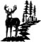 Moxweyeni Wanddekoration aus Metall, Wald, Hirsch-Dekor, rustikales Jagdschild für Wohnzimmer, Schlafzimmer, Badezimmer, drinnen und draußen, 30 x 20 cm (schwarz)