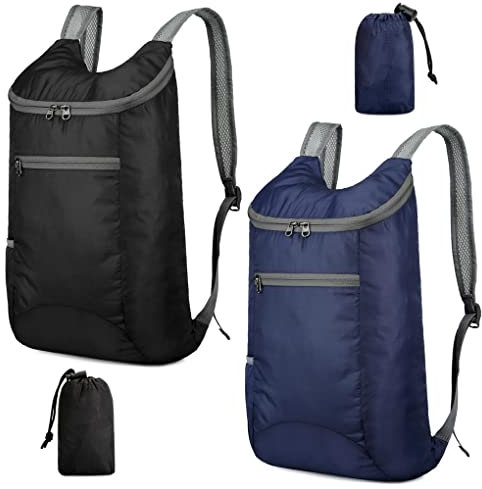 Feibmir 2 Ultraleichte faltbare Rucksäcke,Wasserabweisende Wander-Tagesrucksäcke,Packbare Rucksäcke für Herren Damen Kinder Reisen Outdoor Camping Klettern Radfahren Wandern