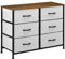 HOMCOM Fabric Chest of Drawers, Industrial Bedroom Dresser with 6 Fabric Drawers, Steel Frame and Wooden Top for Nursery, Living Room, Hallway, Grey