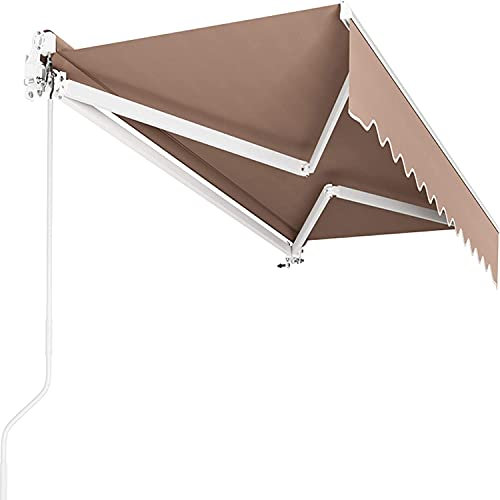 Toldo articulado Manual, 250 x 200 cm, Incluye Soporte de Pared, manivela, Resistente al Agua, Aluminio y poliéster, para Exteriores, terraza, balcón, Color Beige