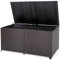 Giantex Coffre de Rangement en Rotin 662 L, Boîte de Rangement Résine avec 2 Roulettes et 2 Vérin à Gaz, Résistant aux Intempéries, 150 x 77 x 73 cm