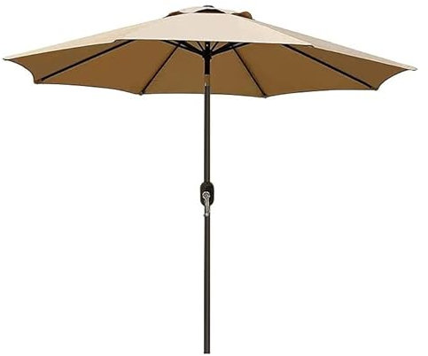 Arreditaly Ombrellone Da Giardino Parasole Per Balcone Con Air Vent Inclinazione Regolabile Apertura A Manovella Anti UV Impermeabile Per Mare Spiaggia Piscina Terrazzo 2.7 M (Beige)