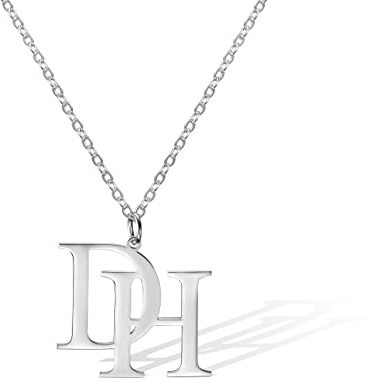 Collar de Dos Iniciales - Colgante de Letras Dobles Personalizado - Collar de Pareja