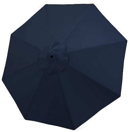 Toldo De Repuesto Para Sombrilla De Patio De 270cm/300cm, Tela De Recambio Para Sombrilla De 6 Varillas/8 Varillas,cubierta De Poliéster Redondo Grueso Y Fuerte(Color:Dark blue,Tamaño:2.7m/8.8ft-6Ribs