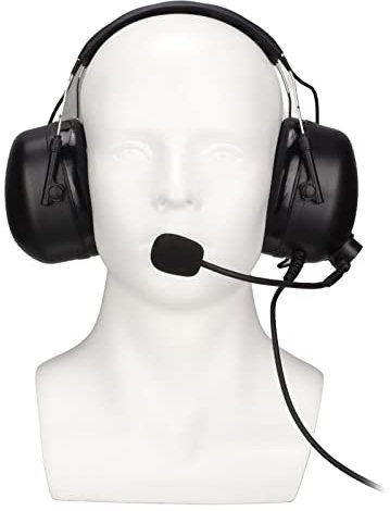 SYH&AQYE Walkie Talkie Headset mit Geräuschreduzierung, 7,1mm Stecker, Robuster Funkkopfhörer, Hochfester U94 PTT, Tragbarer Kopfhörer mit Clip für Flughäfen, Rennwagen