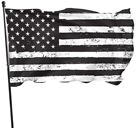 USA-Flagge, 90 x 150 cm, schwarz-weiß, amerikanische Flagge, Vintage-Stil, Outdoor, Garten, Dekoration, Veranda, leichtes Banner – UV-beständig