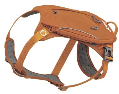 Kurgo Cascade-Hundegeschirr, Hundegeschirr mit Rucksack, Wanderrucksack für Hunde, Größe XL, Orange