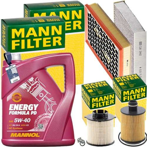 Inspektionspaket + 5L 5W-40 Öl passend für Insignia A 2.0 CDTI