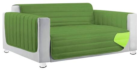 emmevi Copridivano Trapuntato Imbottito Double Face Salva Proteggi Divano Morbido Elegante 3 Posti Verde