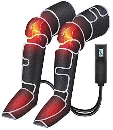 COMFIER Beinmassagegerät, Kompressions-Waden-Knie-Fuß-Wärme-Massagegerät für Blutzirkulation und Muskelentspannung, 3 Wärmeeinstellungen und 3 Intensitäten, Geschenke